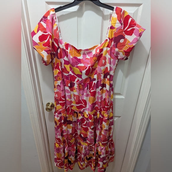 Chic Soul Dresses & Skirts - Floral Pink and Red Chic Soul Women's Dress